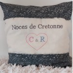 Coussin Noces de cretonne à personnaliser 