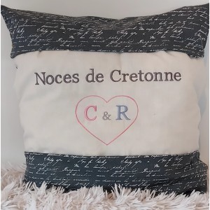 Coussin Noces de cretonne à personnaliser 