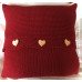 Coussin  laine (5 couleurs) avec boutons cœurs